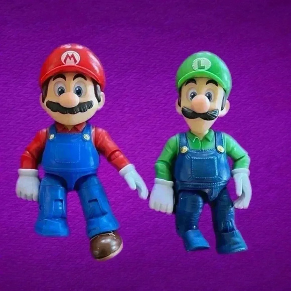 Jakks Super Mario & Luigi World of Nintendo  Articulated Large Figures Lot Of 2 - Picture 1 of 5
